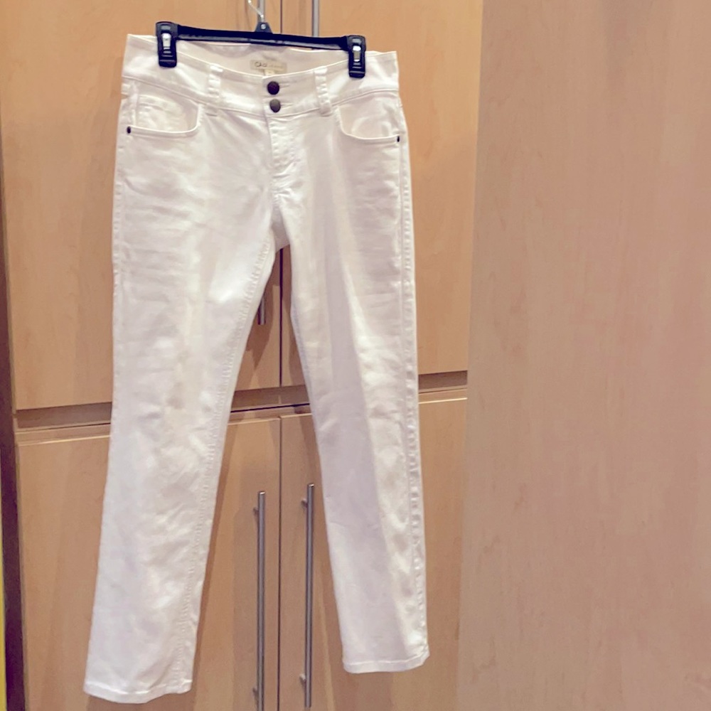 Cabi Lou Lou Straight Stretch White Jeans 763 SZ 8